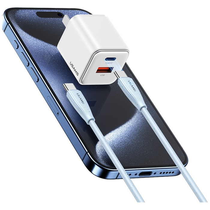 Kabel USAMS Green Series SJ716 60W USB-C do USB-C 1m różowy