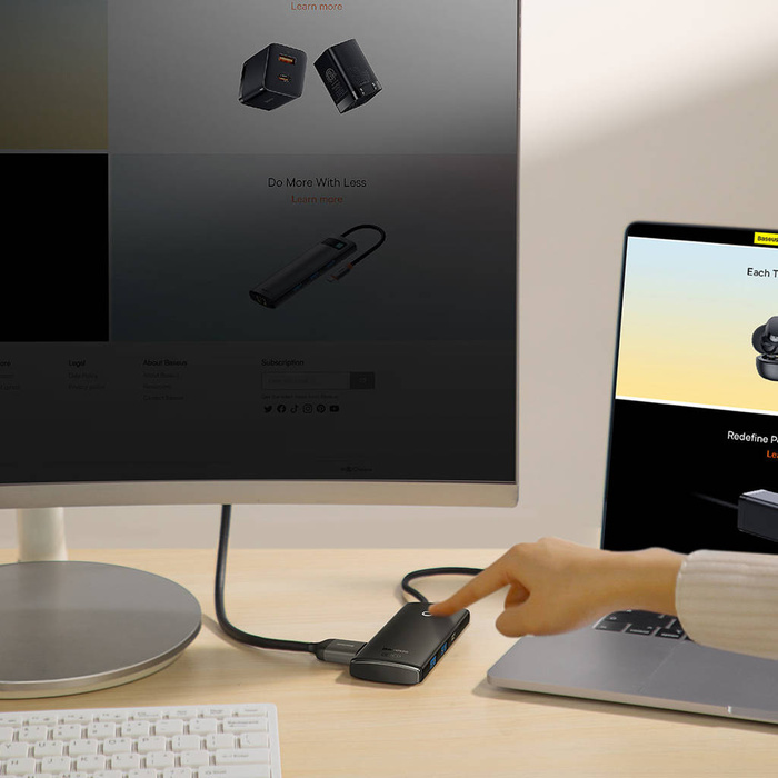 Baseus Lite Series 6-Port Type-C HUB Docking Station (Type-C to HDMI+USB3.0*2+PD+SD/TF) Black