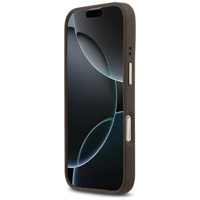 Etui Guess Peony Hot Stamp MagSafe do    iPhone 17 brązowy