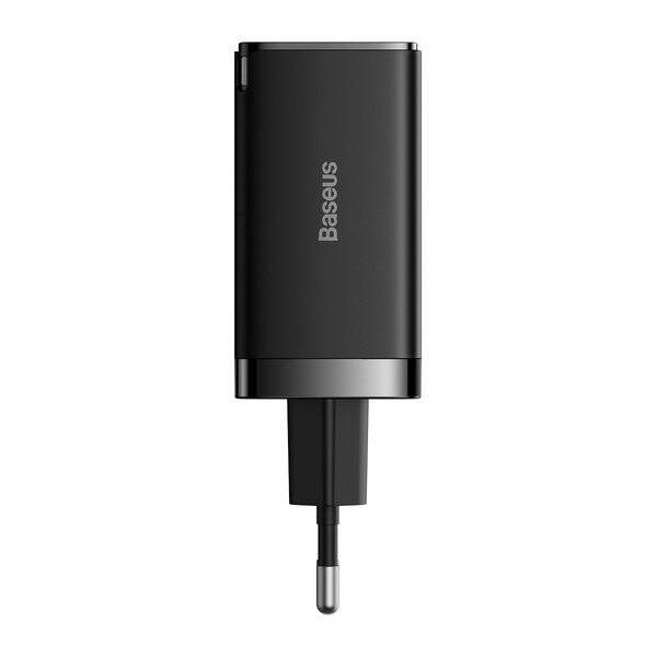 Szybka ładowarka sieciowa GaN 2 x USB C 1 x USB 65W Baseus GaN5 Pro + kabel USB C - USB C 100W - czarna