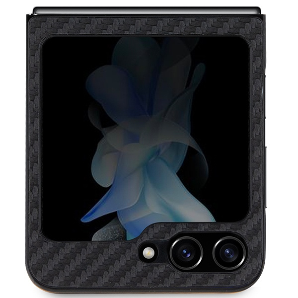 Etui BMW BMHCZF522NBCK Galaxy Z Flip5 F731 czarny/black Leather Carbon