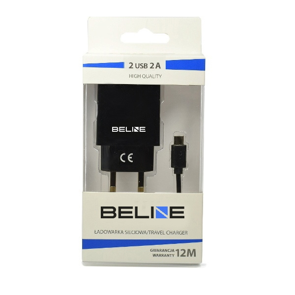 Beline Ład. siec. 2xUSB + USB-C 2Aczarna/black