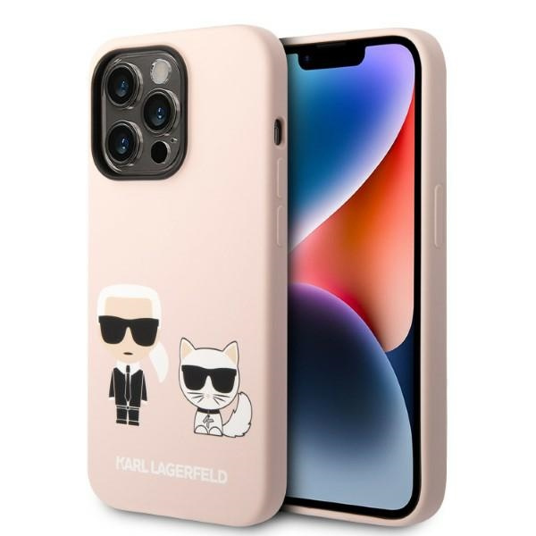Etui KARL LAGERFELD Apple iPhone 14 Pro Max Silicone Karl & Choupette Magsafe Jasnoróżowy Hardcase