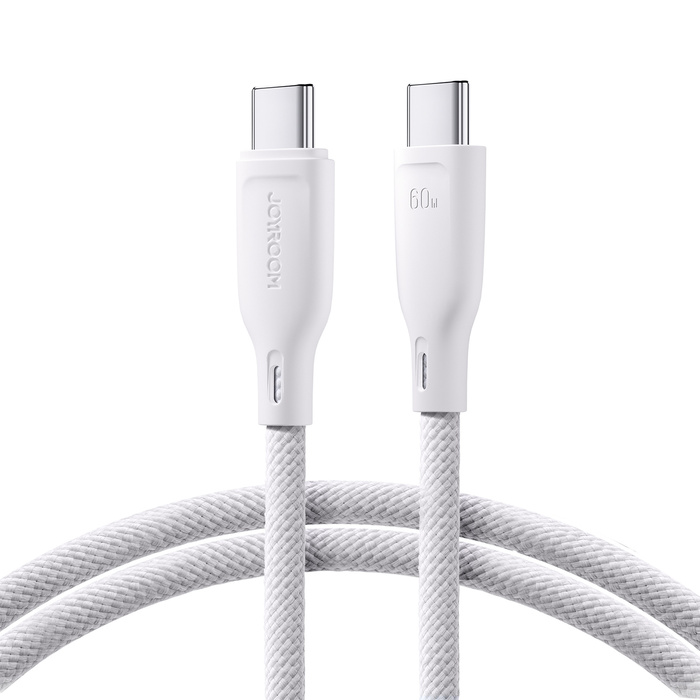 Kabel Joyroom Multi-Color Series SA34-CC3 USB-C / USB-C 60W szybki transfer 1m - biały