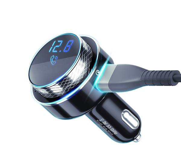 3MK HyperCar Chager Transmiter FM +ładowarka samochodowa - 2xUSB-A + 1 czytnik kart TF + Bluetooth