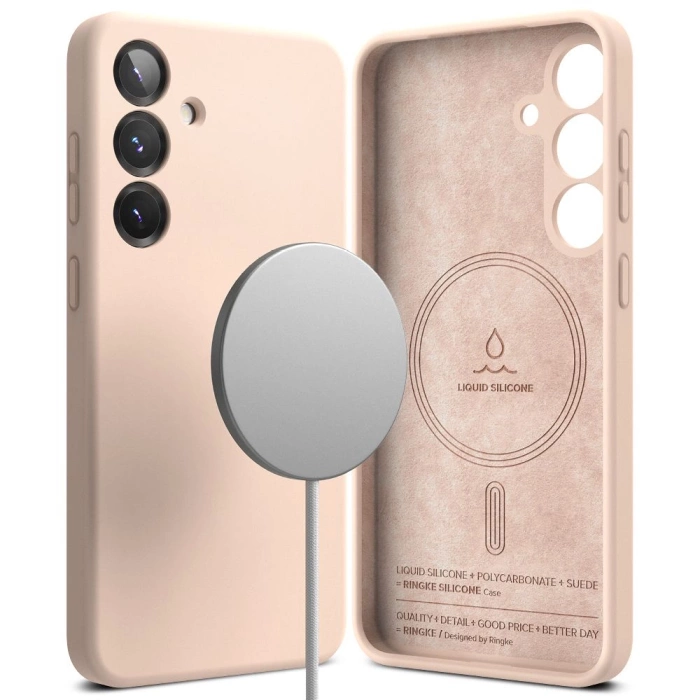 Etui RINGKE SILICONE MAGNETIC MAGSAFE GALAXY S25+ PLUS PINK SAND