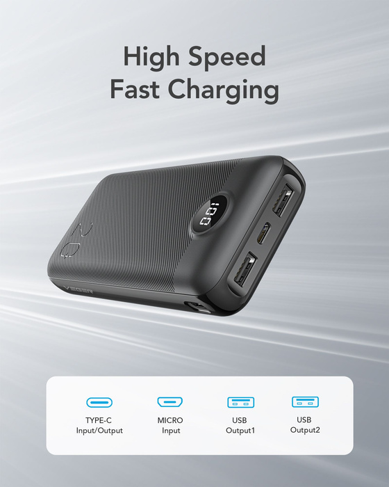 VEGER powerbank 20000 mAh PD QC3.0 2A 20W L20S (VP2039PD / W2039PD) czarny