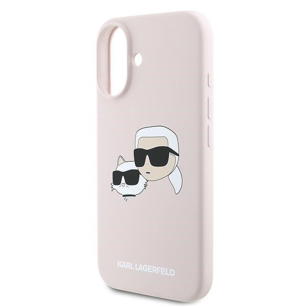 Etui Karl Lagerfeld iPhone 16 Plus różowy/pink HC MagSafe Sil Double Heads Print