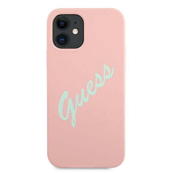 Etui GUESS Apple iPhone 12 Mini Silicone Vintage Różowy Zielony Hardcase