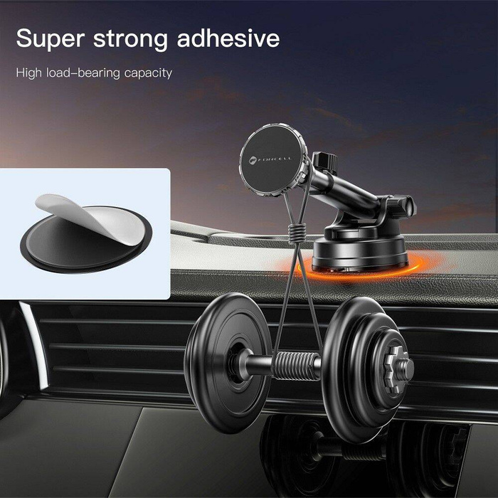 FORCELL F-Grip Excelence uchwyt samochodowy do szyby/deski/kratki magnetyczny czarny