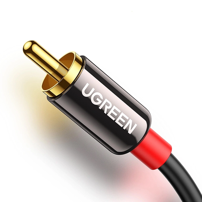 Ugreen kabel przewód audio 3,5 mm mini jack - 2RCA 1,5m czarny (AV116)