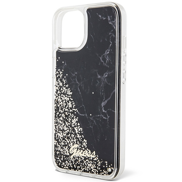 Etui Guess GUHCP14SLCSGSGK iPhone 14 6.1" czarny/black hardcase Liquid Glitter Marble Case