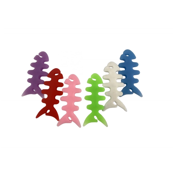 Zawijacz kabla słuchawkowego w kształcie ryby - biały