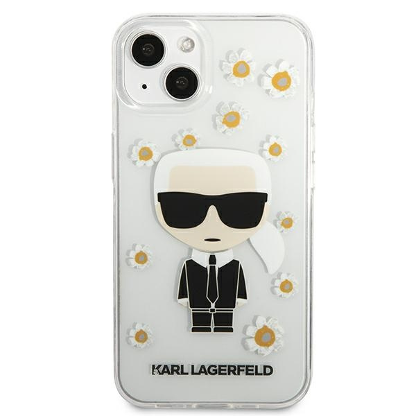 Etui KARL LAGERFELD Apple iPhone 13 Mini Flower Ikonik Karl Bezbarwny Case
