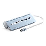 Satechi Aluminium - hub USB-C (czytnik kart micro/SD, 3x USB-A) (blue)
