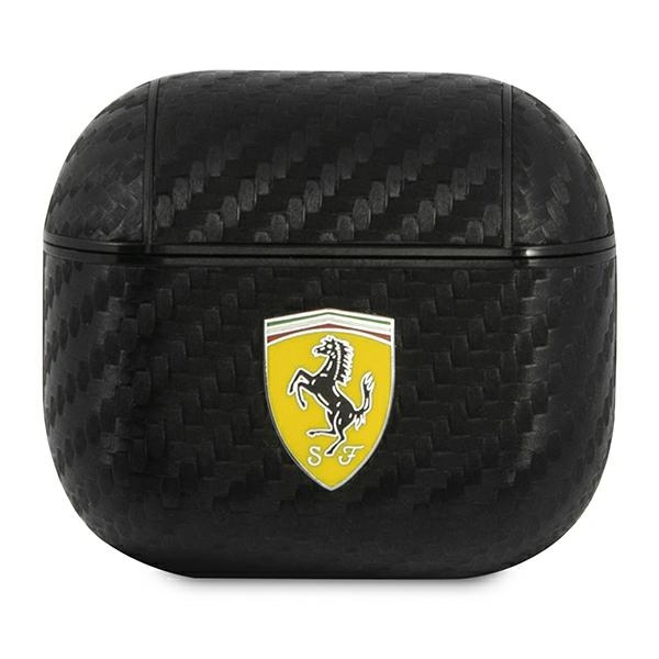 Etui FERRARI Apple AirPods 3 Cover On Track PU Carbon Czarny Case 