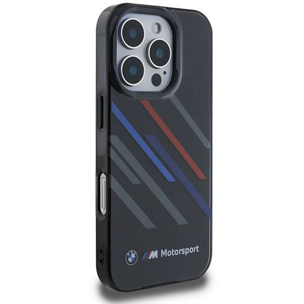 ETUI BMW iPhone 16 Pro 6.3" czarny/black hardcase Motosport IML Random Stripes