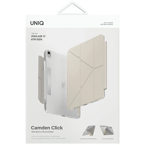 Etui UNIQ Camden Click na iPad Air 11" 2024 - beżowe