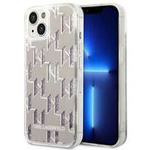 Etui KARL LAGERFELD Apple iPhone 14 Plus Liquid Glitter Monogram Srebrny Hardcase