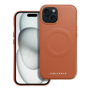 ROAR futerał LEATHER MAG kompatybilny z MagSafe do IPHONE 15 Brązowy