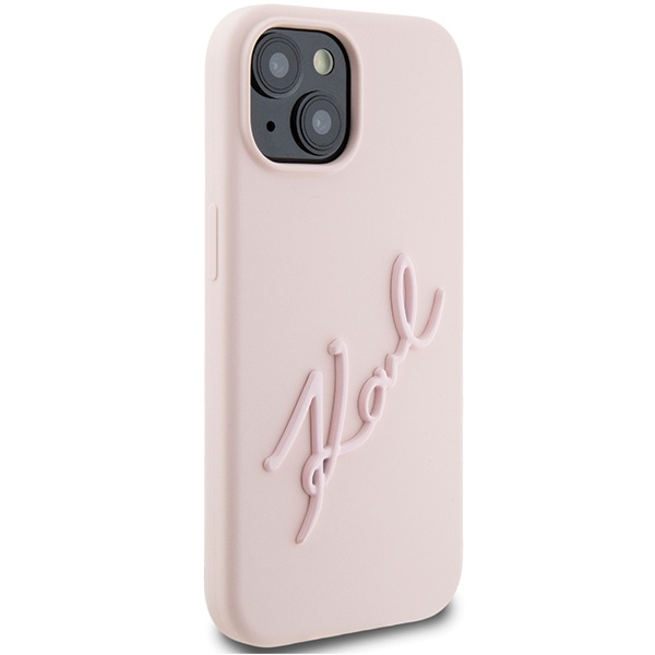 Etui Karl Lagerfeld KLHCP15SSKSBMCP iPhone 15 6.1" różowy/pink hardcase Silicone Karl Script Case