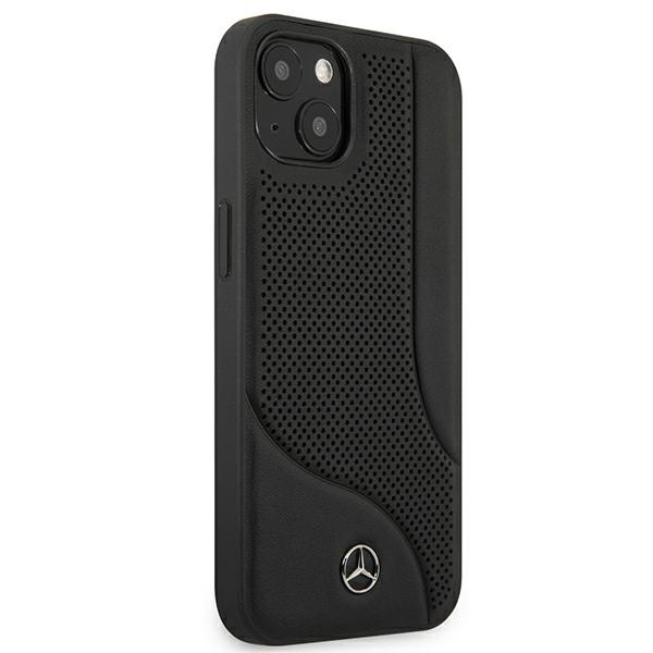 Etui MERCEDES Apple iPhone 13 Mini Leather Perforated Area Czarny Hardcase