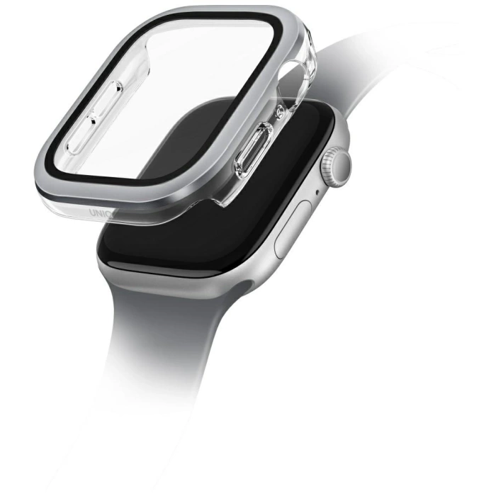 Etui Szkło Hartowane UNIQ Voute do Apple Watch Series 10 42mm srebrny