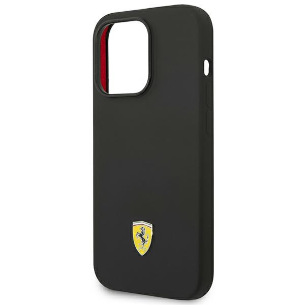 Etui Ferrari iPhone 14 Pro 6,1" czarny/black hardcase Silicone Metal Logo