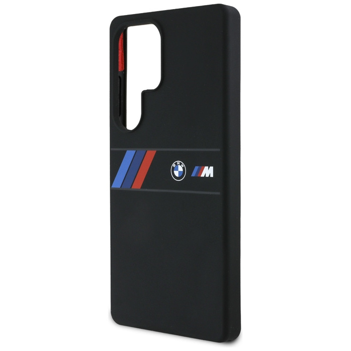 Etui BMW Silicone Middle Tricolor         Stripes MagSafe do Samsung Galaxy S25 Ultra czarny
