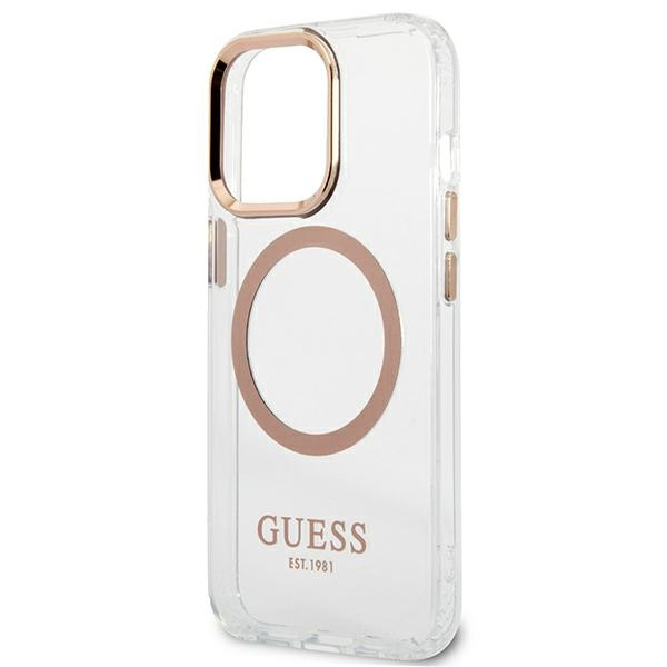 Etui GUESS Apple iPhone 13 Pro Max Metal Outline Magsafe Złoty Hardcase