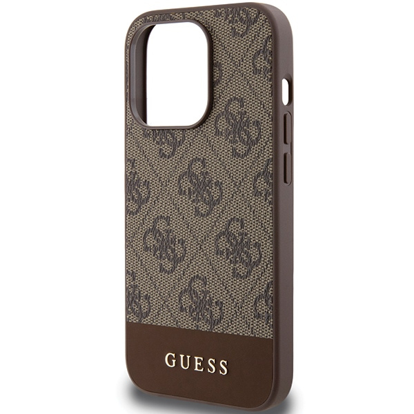 Etui Guess GUHCP15XG4GLBR iPhone 15 Pro Max 6.7" brązowy/brown hardcase 4G Stripe Collection Case