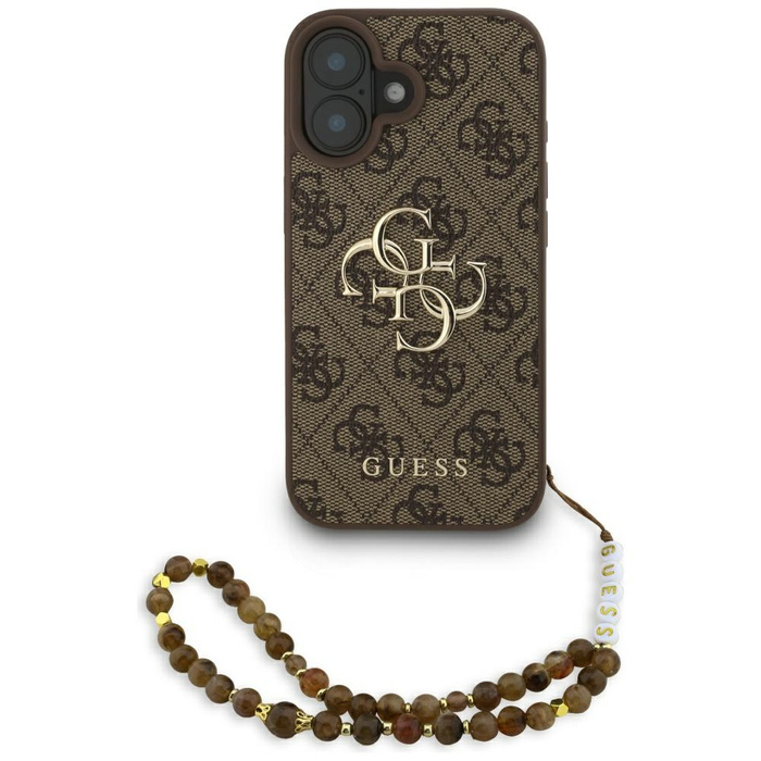 Etui Guess 4G Strap 4G Classic Logo do   iPhone 16 brązowy