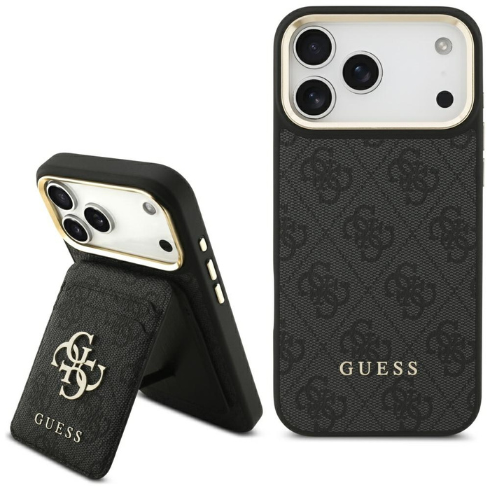 Etui Guess 4G z portfelem Magsafe do     iPhone 17 Pro Max czarny