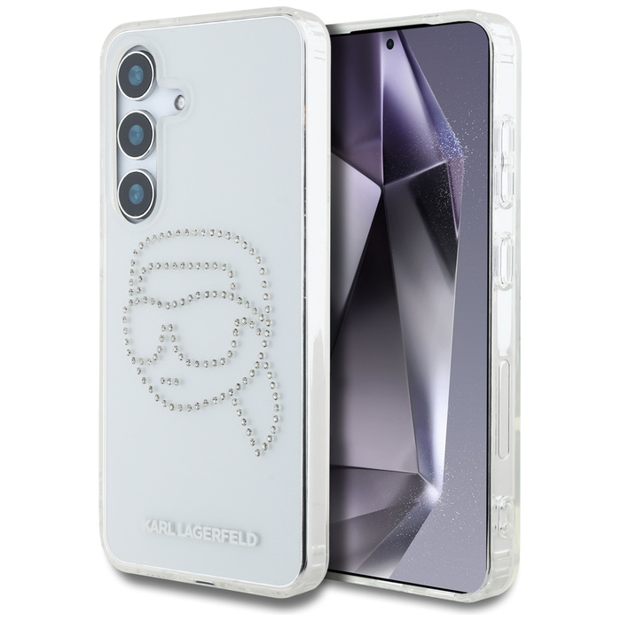 Etui Karl Lagerfeld Rhinestones Karl      Head Logo do Samsung Galaxy S25 przezroczysty