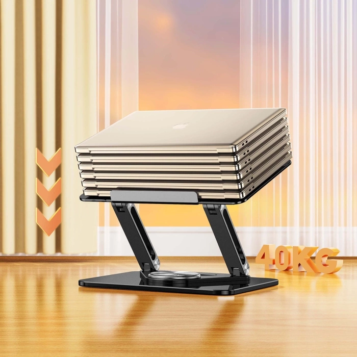 Podstawka pod laptopa Wozinsky WRS-CPY84SB 360 aluminiowa + Gratis! podstawka do smartfona - czarna