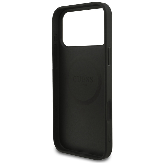 Etui Guess Grained Ring MagSafe do       iPhone 17 Pro Max czarny