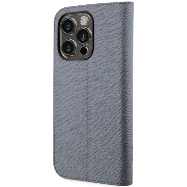 Etui Karl Lagerfeld KLBKP14LSANKCPG iPhone 14 Pro 6.1" bookcase srebrny/silver Saffiano Karl & Choupette Case