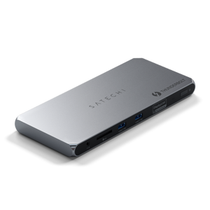 Satechi Thunderbolt 4 Docking Station - stacja dokująca TB4 (3.5mm audio in/out, czytnik kart SD 4.0/UHS-II, 2x USB-A 3.2, 2x HDMI 2.0 DisplayLink, 1x Ethernet, 3x TB4 downstream, DC/21V - zasilacz 180 W w zestawie, 96W TB4 passthrough (space gray)