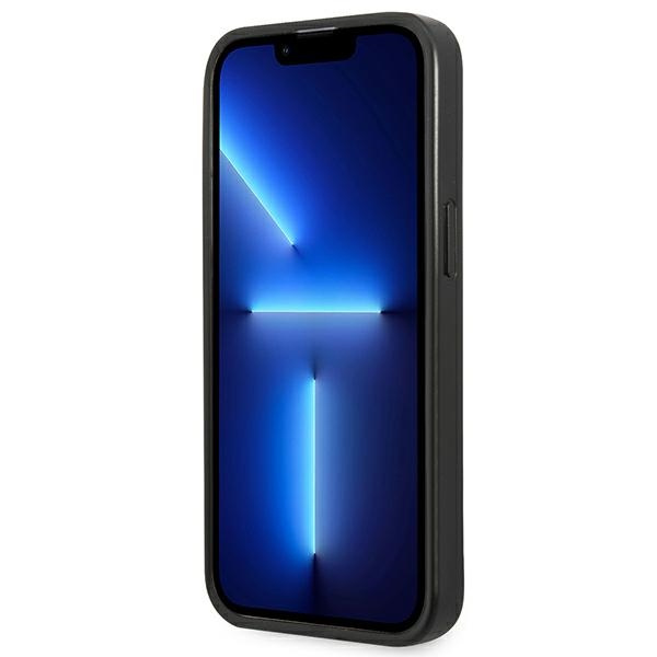 Etui GUESS Apple iPhone 13 Mini Saffiano Triangle Logo Srebrny Hardcase