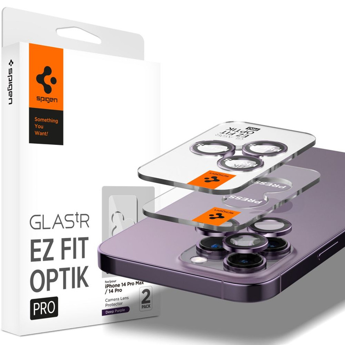 OSŁONA APARATU SPIGEN OPTIK.TR ”EZ FIT” 2-PACK IPHONE 14 PRO / 14 PRO MAX DEEP PURPLE