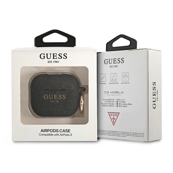 Etui GUESS Apple AirPods 3 Silicone Glitter Czarny Case