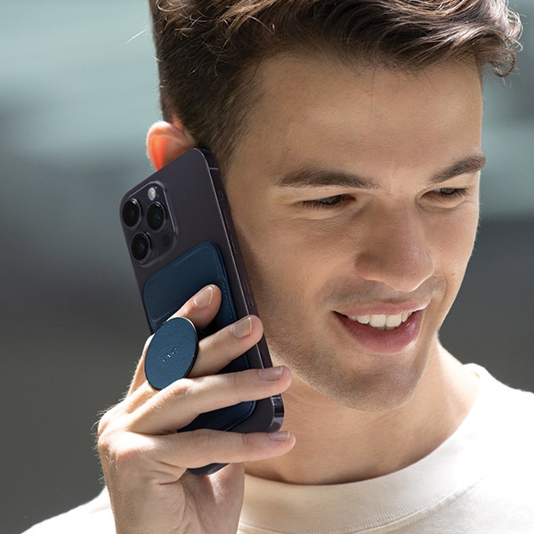 UNIQ Flixa magnetyczny portfel na karty z podpórką granatowy/navy blue