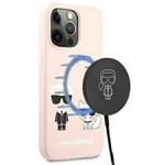 Etui KARL LAGERFELD Apple iPhone 13 Pro Silicone Ikonik Karl & Choupette Magsafe Różowy Hardcase