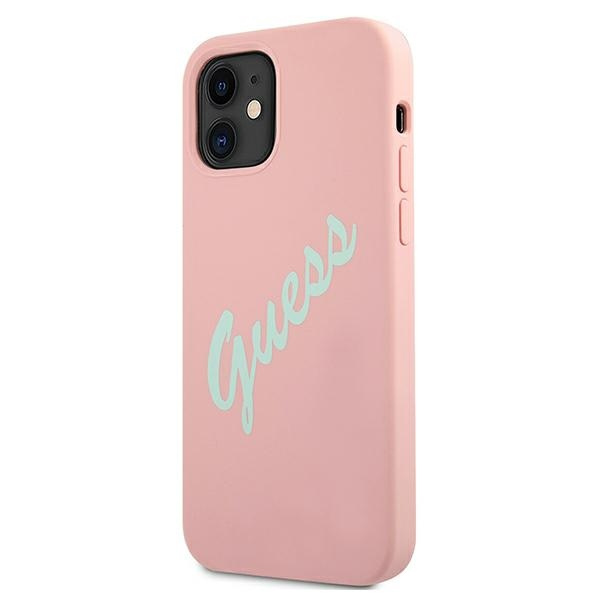 Etui GUESS Apple iPhone 12 Mini Silicone Vintage Różowy Zielony Hardcase