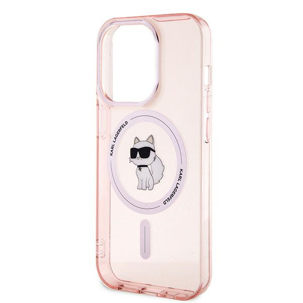 Etui Karl Lagerfeld KLHMP14XHFCCNOP iPhone 14 Pro Max 6.7" różowy/pink hardcase IML Choupette MagSafe