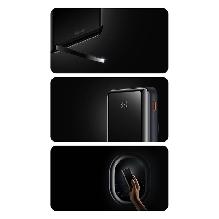 Baseus Magnetic Bracket powerbank z bezprzewodowym ładowaniem MagSafe 10000mAh 20W Overseas Edition różowy (PPCX000204) z Kablem USB-C 0,5m