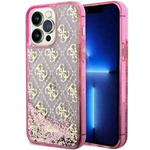 Etui Guess GUHCP14LLC4PSGP iPhone 14 Pro 6.1" różowy/pink hardcase Liquid Glitter 4G Transculent Case