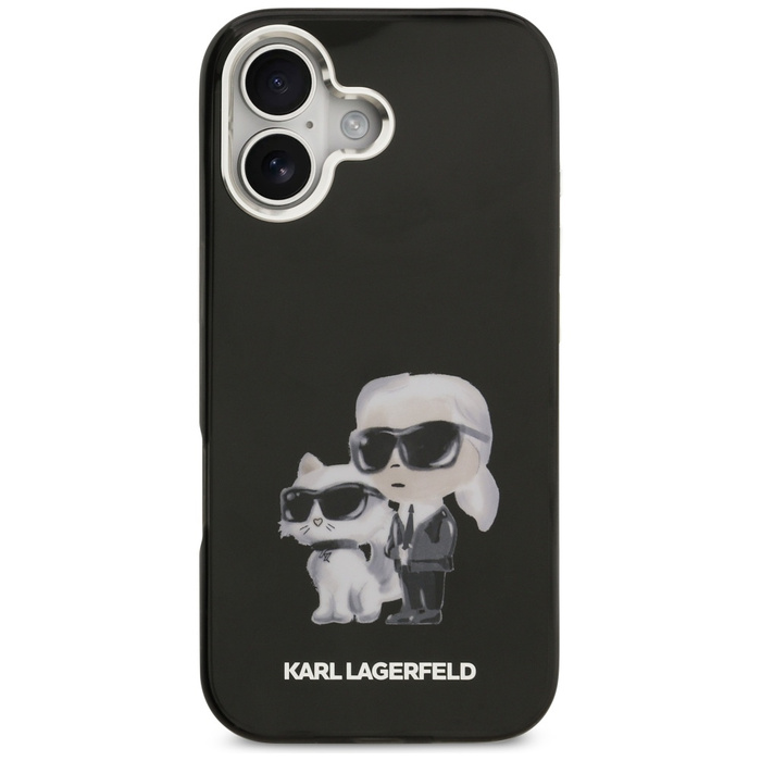 Etui Karl Lagerfeld IML Aquarelle Karl   & Choupette & Logo MagSafe do iPhone 17 czarny