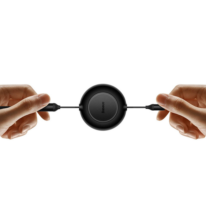 Baseus Bright Mirror 2 zwijany kabel przewód 3w1 USB Typ A - micro USB + Lightning + USB Typ C 66W 1.1m czarny (CAMJ010101)