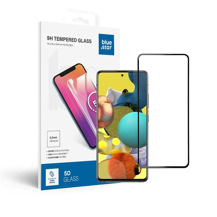 Szkło hartowane do Samsung Galaxy A51 (full glue / case friendly) Blue Star 5D czarne